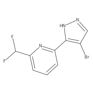 2-(4-Bromo-1H-pyrazol-3-yl)-6-(difluoromethyl)pyridine Structure