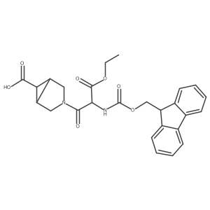 (1R,5S)-3-[3-ethoxy-2-({[(9H-fluoren-9-yl)methoxy]carbonyl}amino)-3-oxopropanoyl]-3-azabicyclo[3.1.0]hexane-6-carboxylic acid结构式