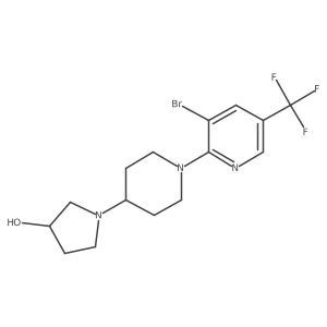 1-{1-[3-Bromo-5-(trifluoromethyl)pyridin-2-yl]piperidin-4-yl}pyrrolidin-3-ol结构式