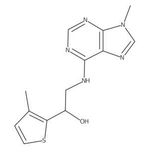 2-[(9-methyl-9H-purin-6-yl)amino]-1-(3-methylthiophen-2-yl)ethan-1-ol结构式