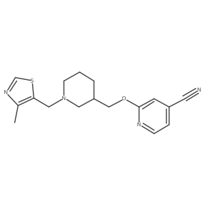 2-({1-[(4-Methyl-1,3-thiazol-5-yl)methyl]piperidin-3-yl}methoxy)pyridine-4-carbonitrile Structure