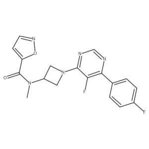 N-[1-[5-Fluoro-6-(4-fluorophenyl)pyrimidin-4-yl]azetidin-3-yl]-N-methyl-1,2-oxazole-5-carboxamide Structure
