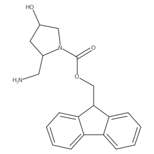(9H-fluoren-9-yl)methyl (2R,4R)-2-(aminomethyl)-4-hydroxypyrrolidine-1-carboxylate结构式