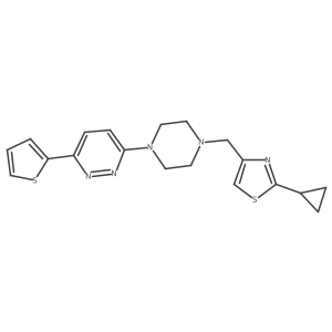 3-{4-[(2-Cyclopropyl-1,3-thiazol-4-yl)methyl]piperazin-1-yl}-6-(thiophen-2-yl)pyridazine Structure