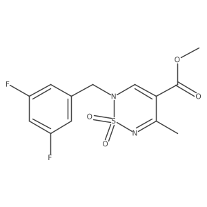 methyl 2-[(3,5-difluorophenyl)methyl]-5-methyl-1,1-dioxo-2H-1lambda6,2,6-thiadiazine-4-carboxylate结构式