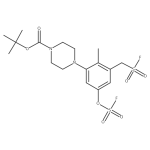 Tert-butyl 4-{3-[(fluorosulfonyl)methyl]-5-[(fluorosulfonyl)oxy]-2-methylphenyl}piperazine-1-carboxylate结构式