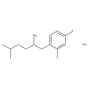 1-(2,4-Difluorophenyl)-3-propan-2-ylsulfanylpropan-2-amine;hydrochloride结构式