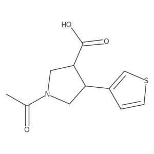rac-(3R,4S)-1-acetyl-4-(thiophen-3-yl)pyrrolidine-3-carboxylic acid结构式