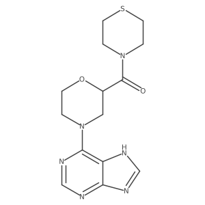 6-[2-(thiomorpholine-4-carbonyl)morpholin-4-yl]-9H-purine结构式
