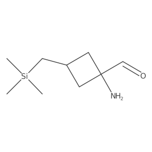 1-Amino-3-[(trimethylsilyl)methyl]cyclobutane-1-carbaldehyde结构式