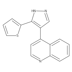 4-(3-(thiophen-2-yl)-1H-pyrazol-4-yl)quinoline结构式