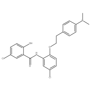 Benzamide,5-chloro-n-[5-chloro-2-[2-[4-(dimethylamino)phenyl]ethoxy]phenyl]-2-hydroxy-结构式