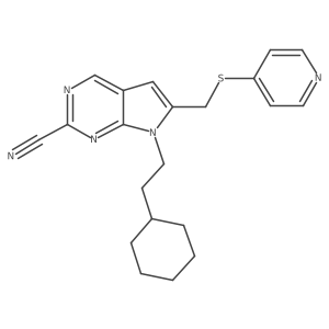 7-(2-cyclohexylethyl)-6-((pyridin-4-yloxy)methyl)-7H-pyrrolo[2,3-d]pyrimidine-2-carbonitrile Structure