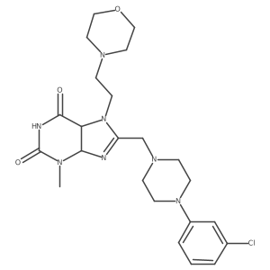 8-[[4-(3-Chlorophenyl)piperazin-1-yl]methyl]-3-methyl-7-(2-morpholin-4-ylethyl)-4,5-dihydropurine-2,6-dione Structure