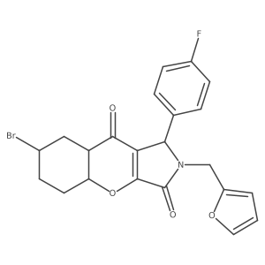 7-bromo-1-(4-fluorophenyl)-2-(furan-2-ylmethyl)-4a,5,6,7,8,8a-hexahydro-1H-chromeno[2,3-c]pyrrole-3,9-dione Structure