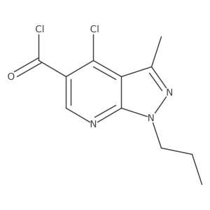 4-Chloro-3-methyl-1-propyl-1H-pyrazolo[3,4-b]pyridine-5-carbonyl chloride Structure