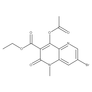 Ethyl 4-acetoxy-7-bromo-1-methyl-2-oxo-1,2-dihydro-1,5-naphthyridine-3-carboxylate结构式