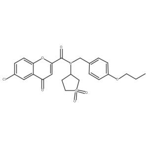 6-chloro-N-(1,1-dioxidotetrahydrothiophen-3-yl)-4-oxo-N-(4-propoxybenzyl)-4H-chromene-2-carboxamide结构式