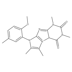 6-(2-methoxy-5-methylphenyl)-2,4,7,8-tetramethyl-9aH-purino[7,8-a]imidazol-9-ium-1,3-dione结构式