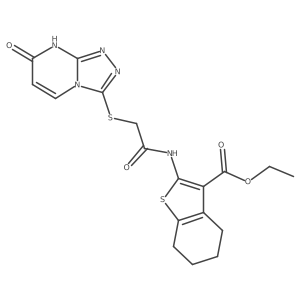 Ethyl 2-(2-((7-oxo-7,8-dihydro-[1,2,4]triazolo[4,3-a]pyrimidin-3-yl)thio)acetamido)-4,5,6,7-tetrahydrobenzo[b]thiophene-3-carboxylate结构式