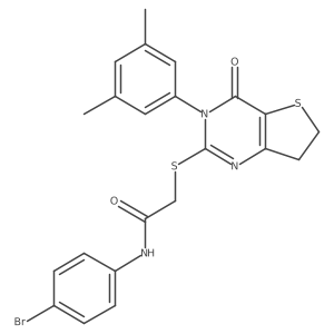 N-(4-bromophenyl)-2-((3-(3,5-dimethylphenyl)-4-oxo-3,4,6,7-tetrahydrothieno[3,2-d]pyrimidin-2-yl)thio)acetamide结构式