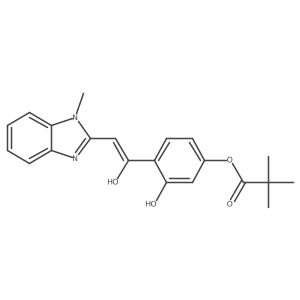 (Z)-3-hydroxy-4-(1-hydroxy-2-(1-methyl-1H-benzo[d]imidazol-2-yl)vinyl)phenyl pivalate Structure
