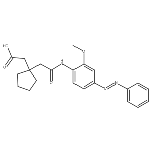 Cyclopentaneacetic acid, 1-[2-[[2-methoxy-4-(2-phenyldiazenyl)phenyl]amino]-2-oxoethyl]-结构式