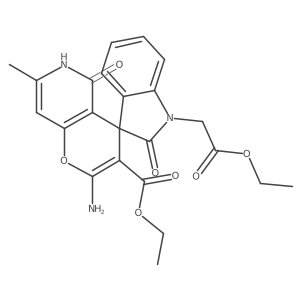 Ethyl 2'-amino-1-(2-ethoxy-2-oxoethyl)-7'-methyl-2,5'-dioxo-5',6'-dihydrospiro[indoline-3,4'-pyrano[3,2-c]pyridine]-3'-carboxylate Structure