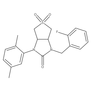 1-(2,5-dimethylphenyl)-3-(2-fluorobenzyl)tetrahydro-1H-thieno[3,4-d]imidazol-2(3H)-one 5,5-dioxide结构式