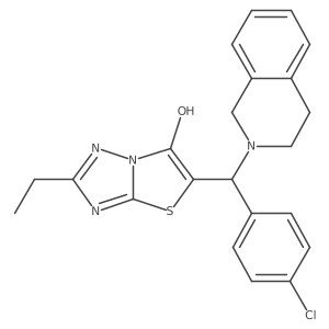 5-((4-chlorophenyl)(3,4-dihydroisoquinolin-2(1H)-yl)methyl)-2-ethylthiazolo[3,2-b][1,2,4]triazol-6-ol Structure