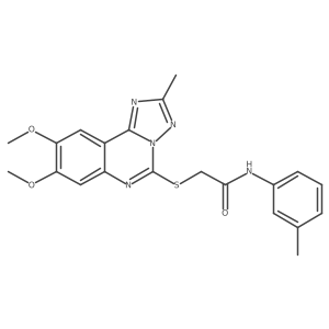 2-((8,9-dimethoxy-2-methyl-[1,2,4]triazolo[1,5-c]quinazolin-5-yl)thio)-N-(m-tolyl)acetamide结构式