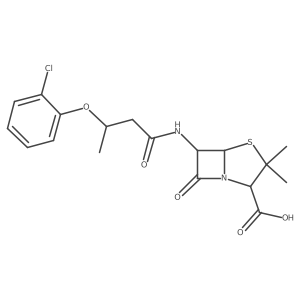 (2S,5R,6R)-6-[[3-(2-Chlorophenoxy)-1-oxobutyl]amino]-3,3-dimethyl-7-oxo-4-thia-1-azabicyclo[3.2.0]heptane-2-carboxylic acid Structure
