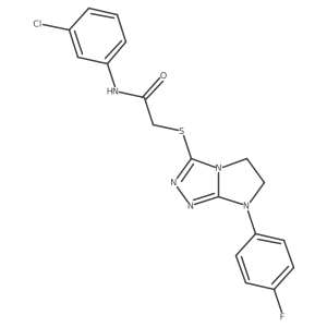 N-(3-chlorophenyl)-2-((7-(4-fluorophenyl)-6,7-dihydro-5H-imidazo[2,1-c][1,2,4]triazol-3-yl)thio)acetamide结构式