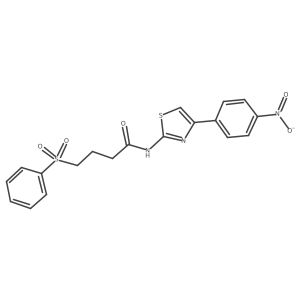 N-(4-(4-nitrophenyl)thiazol-2-yl)-4-(phenylsulfonyl)butanamide结构式