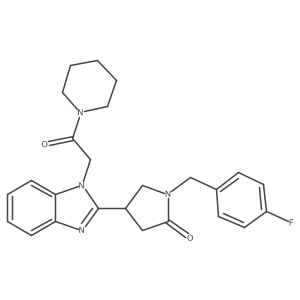 1-(4-fluorobenzyl)-4-(1-(2-oxo-2-(piperidin-1-yl)ethyl)-1H-benzo[d]imidazol-2-yl)pyrrolidin-2-one结构式