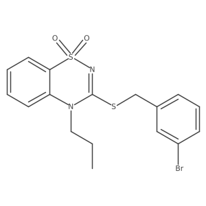 3-((3-bromobenzyl)thio)-4-propyl-4H-benzo[e][1,2,4]thiadiazine 1,1-dioxide Structure