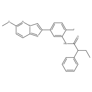 N-(2-fluoro-5-(6-methoxyimidazo[1,2-b]pyridazin-2-yl)phenyl)-2-phenylbutanamide Structure
