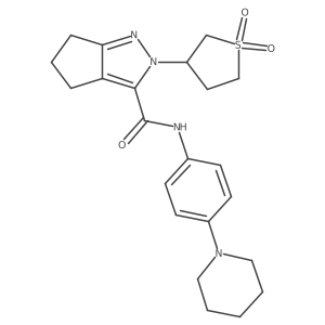 2-(1,1-dioxidotetrahydrothiophen-3-yl)-N-(4-(piperidin-1-yl)phenyl)-2,4,5,6-tetrahydrocyclopenta[c]pyrazole-3-carboxamide Structure