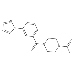 1-(4-{[3-(1H-tetrazol-1-yl)phenyl]carbonyl}piperazin-1-yl)ethanone Structure