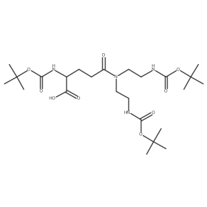 (S)-5-(bis(2-(tert-butoxycarbonylamino)ethyl)amino)-2-(tert-butoxycarbonylamino)-5-oxopentanoic acid Structure