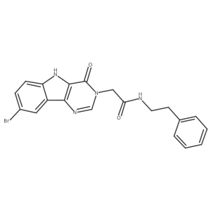 O=C(Cn1cnc2c([nH]c3ccc(Br)cc32)c1=O)NCCc1ccccc1结构式