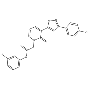 2-(3-(3-(4-chlorophenyl)-1,2,4-oxadiazol-5-yl)-2-oxopyridin-1(2H)-yl)-N-(3-fluorophenyl)acetamide Structure