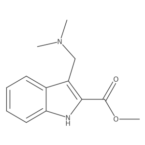 3-Dimethylaminomethyl-2-methoxycarbonylindole结构式