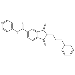 1,3-dioxo-2-(3-phenylpropyl)-N-(pyridin-4-yl)-2,3-dihydro-1H-isoindole-5-carboxamide Structure