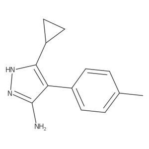5-cyclopropyl-4-(4-methylphenyl)-1H-pyrazol-3-amine结构式