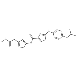 2-((4-(difluoromethoxy)phenyl)amino)-N-(4-(2-(methylamino)-2-oxoethyl)thiazol-2-yl)thiazole-4-carboxamide Structure
