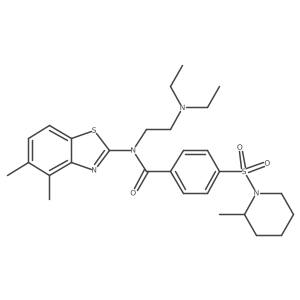 N-[2-(Diethylamino)ethyl]-N-(4,5-dimethyl-2-benzothiazolyl)-4-[(2-methyl-1-piperidinyl)sulfonyl]benzamide结构式