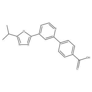 4-[4-(5-Isopropyl-1,3,4-oxadiazol-2-yl)pyridin-2-yl]benzoic acid结构式