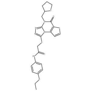 N-(4-ethoxyphenyl)-2-((5-oxo-4-((tetrahydrofuran-2-yl)methyl)-4,5-dihydrothieno[2,3-e][1,2,4]triazolo[4,3-a]pyrimidin-1-yl)thio)acetamide Structure