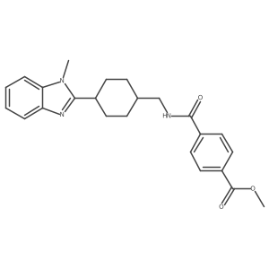 methyl 4-(((4-(1-methyl-1H-benzo[d]imidazol-2-yl)cyclohexyl)methyl)carbamoyl)benzoate Structure